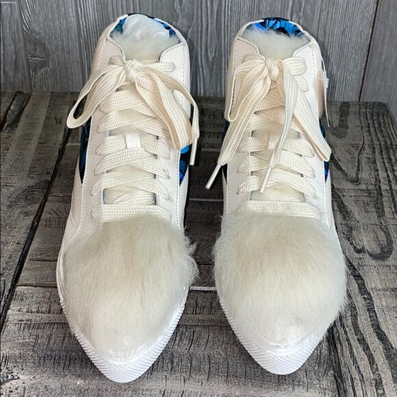 Coach Sheep Sherling Pointy Toe High Top Sneakers - Picture 3 of 8